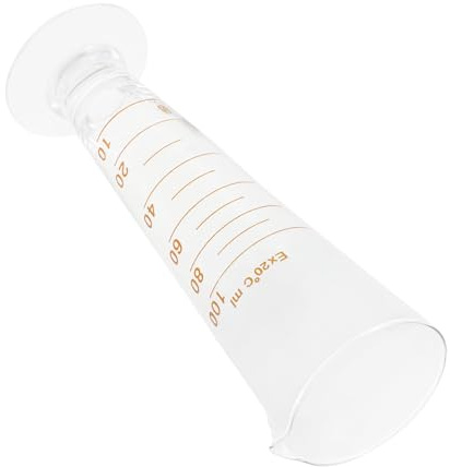 DECORNIJIA Vaso Medidor Triangular de Vidrio 100 Ml Marcas de Graduación, Adecuado para Pruebas y Uso en Laboratorio