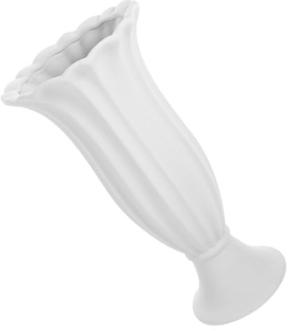 Vaso Commemorativo Cimiteriale in Ceramica Bianca per Fiori | Tombe e Funerali, Resistente Agli Agenti Atmosferici, Urna Decorativa Stile Colonna