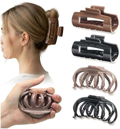 Muorruo 4er-Pack Silikon-Haarklammern in Wolkenform, weiche und flexible Haarklammern, weiche Haarklammern für dünne und dicke Haare, Haarschmuck für Frauen und Mädchen (Stil 1)