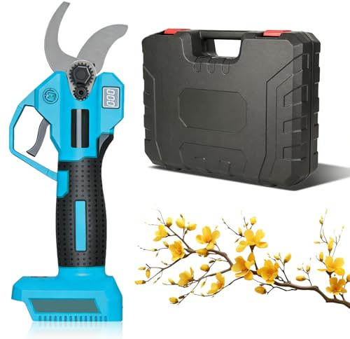 Batteridriven grensax 18 V, elektrisk trädgårdssax, borstlös elektrisk trädgårdssax, elektrisk grensåg, intelligent display, säkerhetsdesign, för trädgård, park och fruktträdgård, utan batteri