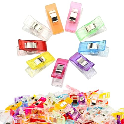 50 pezzi Mollette Per Cucito, Clip Cucito, Clip Per Quilting Multiuso, Plastica Trasparente Pinze Fai Da Te In Tessuto, Artigianato Morsetti, Per Cucire Quilting Rilegatura Set Cucito(Colore casuale)
