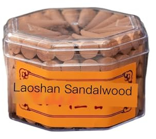 Sandalwood Cone Incense Towers, 100 Capsules in Octagonal Box for and Relaxation(TX-sandalwood-100)
