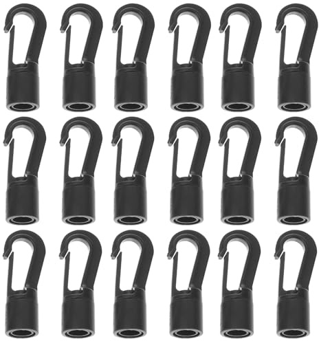 Hohopeti 25 Pezzi Ganci in Plastica per Corda Elastica Resistenti e Leggeri Ganci Terminali per Funi Elastiche per Fissaggio Tende Bundling e Uso Multiuso