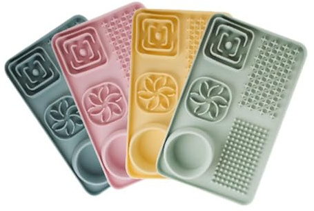 HFYRBDKSPI 4 PZ Tappetino da Leccare per Cani e Gatti, Tappetino da Leccare con Ventose Antiscivolo, Arricchimento Pasti Esteso, Tappetini Alimentatori Lenti per Animali,4pcs,30 * 8cm