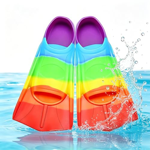 Schwimmflossen Kinder 100% Silikon Kurzflossen Training Kurze Flossen