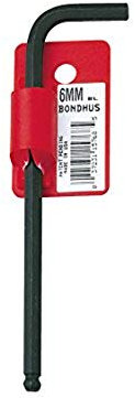 Bondhus 15768 6mm Ball End Tip Hex Key L-Wrench with ProGuard Finish, Tagged and Barcoded, Long Arm