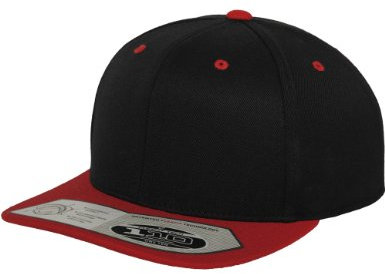 Flexfit 110 Fitted Snapback Cap, Farbe Black/Red, Größe One Size
