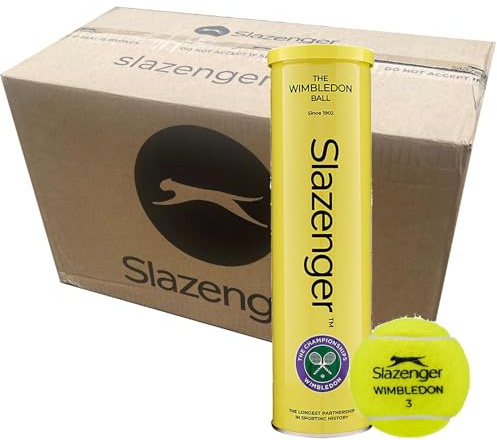 SLAZENGER WIMBLEDON TENNIS-bollar - 6 dussin - 48 x 4 bollburkar