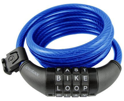 Wordlock CL-409-BL Combination Resettable Cable Lock (Blue), Normal