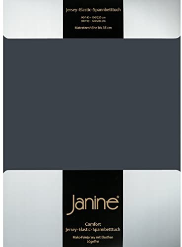 Janine Spannbettlaken Elastic-Jersey Baumwolle/Comfort Elastic 5002, Größe:200 x 200 cm, Farbe:Titan 78
