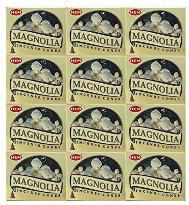 Magnolia - Case of 12 Boxes, 10 Cones Each - HEM Incense From India