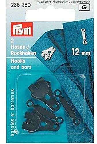 Prym Hosen-und Rockhaken, Metal, Schwarz, 12 mm Größe, 2