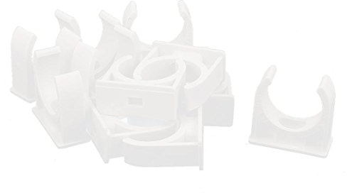 sourcing map 12 Stücke PVC Wasserrohr Klemmen Schellen 30mm TV Tabletts Schlauch Rohrschelle Stütze Pex Schläuche
