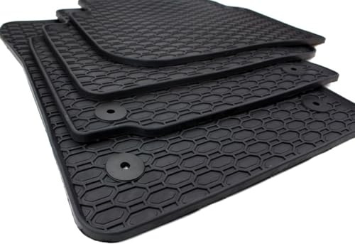 Gummimatten kompatibel mit Caddy III IV (2K) Caddy Life 2004-2020 Allwetter | Fußmatten NEU Premium Qualität 100% passgenau Automatten Waben Design Schmutz Schutz Schnee & Feuchtigkeit rutschfest Schwarz