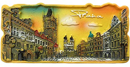 3D-Kühlschrankmagnet in Prag, quadratisch, tschechisch, Reiseaufkleber, Souvenirs, Heim- und Küchendekoration, Prag, Kühlschrankmagnet aus China