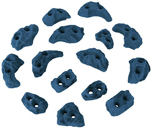 ALPIDEX Klettergriffe Klettersteine Tritte Größe XS - 15, 30, 60, 120 Stück, Farbe:blau-meliert, Verpackungseinheit:60 Stück