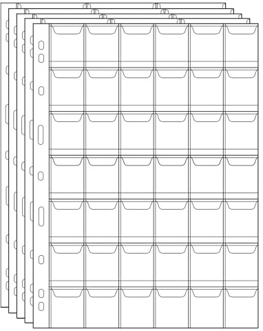 Coin Collecting Pages 5 Sheets 42 Pockets Standard 9Hole Coin Pocket Inserts Collecting Sleeves for Coins Uncle Paul CS03542