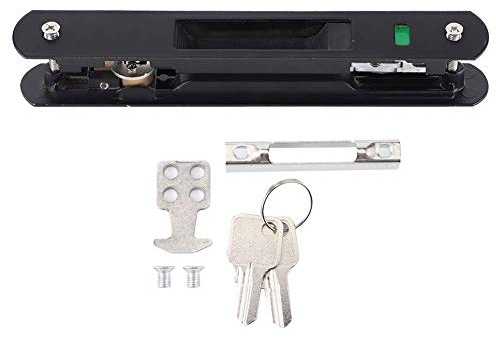 Atyhao Cerradura de puerta corredera ventana gancho cerradura puerta móvil moderno simple doble cara cerradura para el hogar