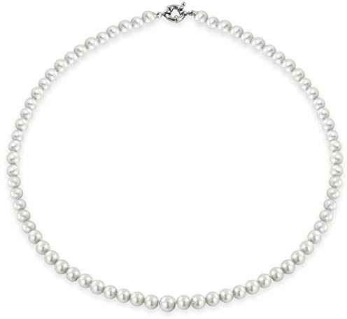 inSCINTILLE Collana Perle Girocollo Donna con Chiusura Argentata, Collana di Perle in Vari Colori e Dimensioni (Diametro Perle: 0.40 cm, Bianco)