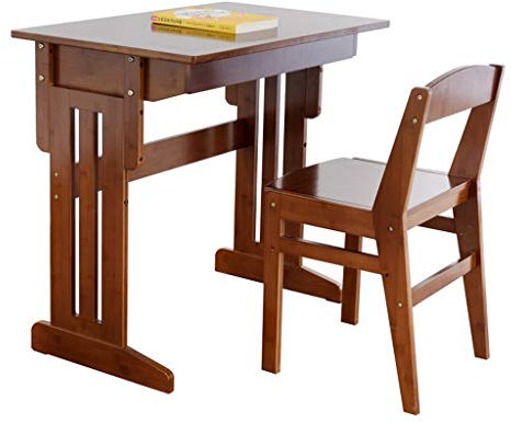 Schreibtische Kinderschreibtisch Und Arbeitsstuhl Hubtisch Mit Schubladen for Studenten Kleiner Hause Bambusmaterial (Color : Brown, Size : 80x50x73.5cm)