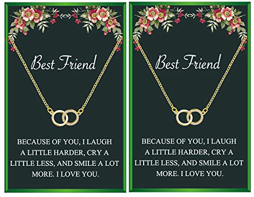Friendship Necklaces for 2 Matching BFF Best Friend Jewelry Gift Set