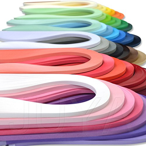 JUYA Papier Quilling Set Jusqu'à 42 couleurs, une couleur et 100 bandes par paquet, 2/3/5/7/10mm Largeur disponible (42 couleurs, Largeur 2mm)