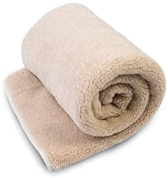 Wolldecke Schurwolldecke, Gewichtsdecke, Beschwerte Decke aus 100% Merino (BEIGE, 120 x 150)