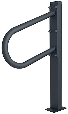 Metall Handlauf Handlaufbügel Haltebügel Treppenbügel Haltegriff Stützgriff - für Treppen Treppenhaus Treppengeländer Eingang Pool Haus Garten (Länge - 50 cm, Anthrazit)