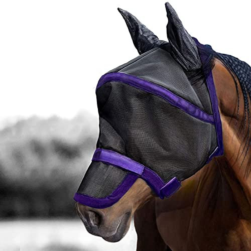 Harrison Howard Maskology Supreme Nylon Framework Mikrogewebtes Material UV-beständiges Pferd Fliege Maske Vollblut