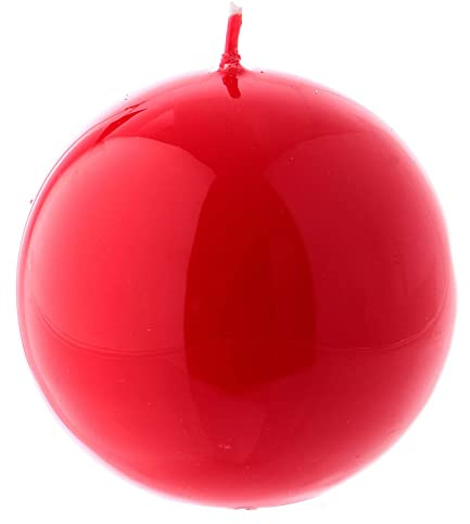 Holyart Candela Sfera Lucida Ceralacca d. 8 cm Rosso