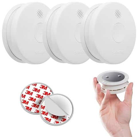 SIEMENS - Lot de 3 détecteurs de fumée NF Autonomie 5 Ans Garantie 3 Ans - 5TC1292-6 + Supports aimantés