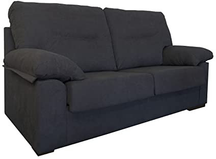 MUEBLIX.COM Sofás, Microfibra, Antracita, 3 plazas