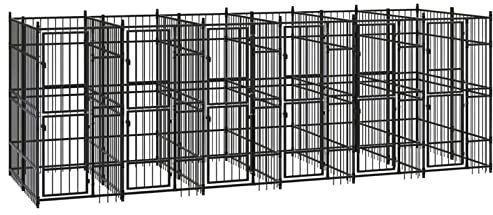 Camerina Outdoor-Hundezwinger Dog House Outdoor Pet Comfort Katzengehege Hundeauslauf DraußEn Tiergehege Stahl 11,06 m² 3097941