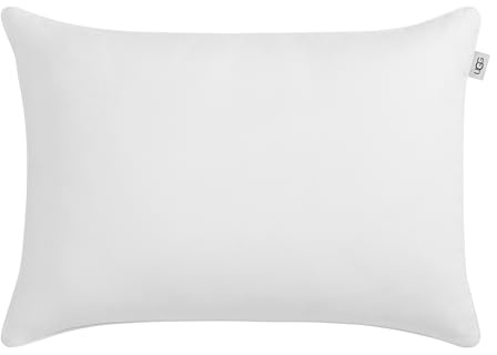 UGG Danielle Cooling Pillow Standard Size Hypoallergenic Down Alternative Luxury Hotel Bed Pillow for Stomach Back or Side Sleeper with Washable Cover for Queen Full or Twin, 20-inch x 28-inch, White