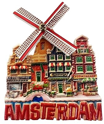 Amsterdam Niederlande Windmühle Haus Kühlschrank Magnet 3D Reise Souvenir Kühlschrank Dekoration Magnetaufkleber Handwerk Sammlung