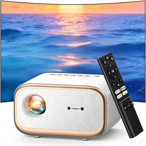 [Auto Focus/Keystone] Android TV Projector 4K with Netflix Built in, VIZONY 800ANSI 5G WiFi Bluetooth Outdoor Projector, FHD Home Movie Projector with 4P4D/Zoom/PPT Compatible Phone/Laptop, 8000+ Apps