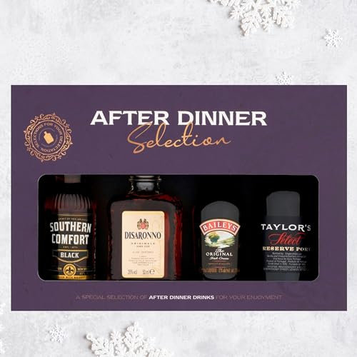 After Dinner Alcohol Gift Set 4 Miniature 5cl Bottles Selection - Christmas Gifts for Women and Mum - Miniature Alcohol Bottles - Small Gifts for Her - Great Birthday Gifts for Men, Grandad Dad Gifts