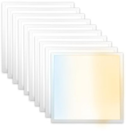 Xtend EcoLight 10x LED Panel 62x62 dimmbar 3CCT Warmweiß Neutralweiß Tageslichtweiß 4000lm Rasterleuchte Triac Deckenleuchte Netzteil Slim Alu PLs3.0