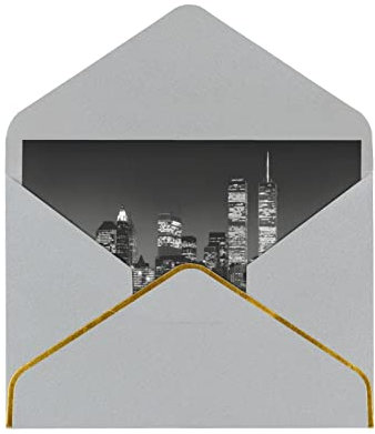 Gold getrimmte Perle Papier Grußkarte New York Karte Weihnachten Karte/Neujahr/Geburtstag/Urlaubswünsche mit gedrucktem Muster.