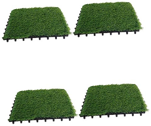 VINTORKY 4stücke Kunstrasenfliesen Rollrasen Rasenrasen Verbundrasen Kunstrasendekoration Rollrasendekoration Für Gärten Innenhöfe Gartenarbeit Kindergärten Spielplätze Hochzeitsorte