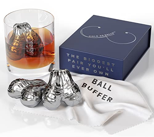 Funny Whiskey Stones Gifts for Dads Birthday Gag Gifts for Men Whiskey Stones Balls Set of 2 Men Funny Gifts