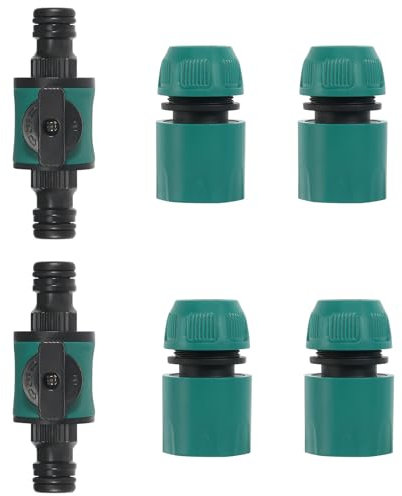 Raccordo per tubo da giardino, con valvola di regolazione, 6 pezzi, tubo dell'acqua, connettore rapido da giardino, tubo di intercettazione, connettore per tubo dell'acqua da 1/2 pollici