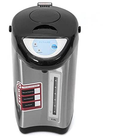 4L Thermopot, 750W Elektrischer Wasserkocher Dispender, Heißwasserspender Edelstahl Wasserkessel mit Wiederaufkochfunktion für Zuhause Schule Büro (Schwarz)