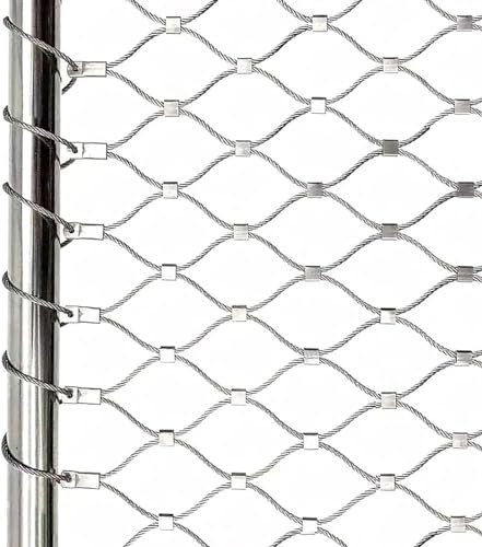 Yoeoefuo Fence Protective Net Dog Fence 1 x 10 m 2 x 10 m 3 x 10 m 304 Stainless Steel Wire Rope Net Cable Railing Protection Wire Mesh Fence Plant Climbing Net Wire Mesh Fence Post Chicken Fence