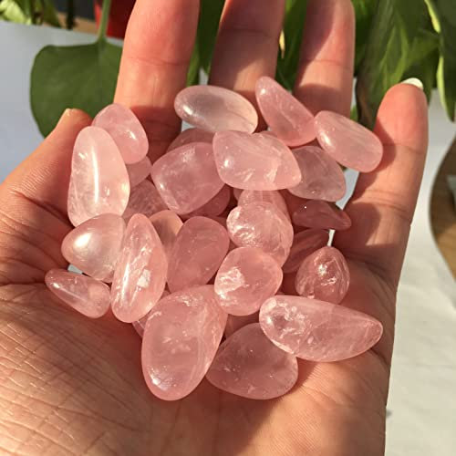 ICXLPMC Natural Crystal Natural Rose Crystal Crushed Stone Rose Quartz Crushed Stone Crystal Aquarium Garden Garden Stone Decoration Home Collections(Size:1500g)