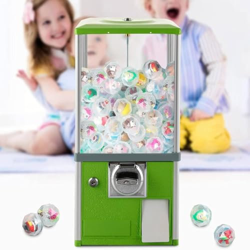 Máquina Expendedora De Dulces Barata, Con Gran Capacidad De Carga, Banco De Máquinas De Chicles, Dispensador De Dulces Que Funciona Con Monedas De 25 Centavos Para Dispositivos 1,77 a 1,97 Inch,Green