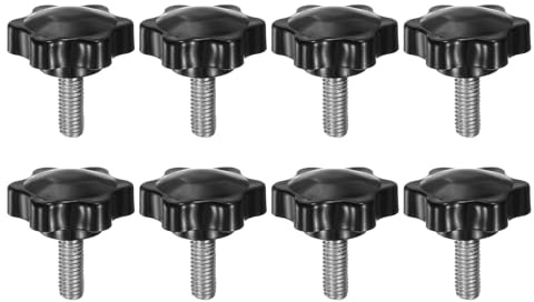 QUARKZMAN 8 Stück Rändelschrauben mit Sterngriff M8 x 20mm x 38mm Sterngriffschraube Kunststoff Knopf Edelstahl 304 Gewindebolzen Klemmschraube Sterngriffmutter Klemmknopf für Maschine