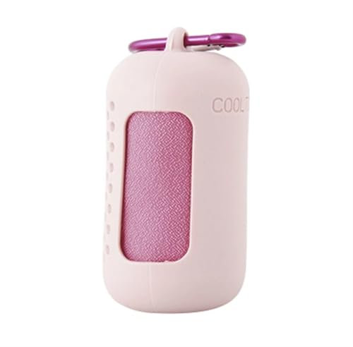 AYWTIUN Sporthandtuch Schnell trocknendes Mikrofaser-Handtuch, Sport-Handtuch mit sofortiger Kühlung, tragbares Outdoor-Reise-Fitness-Laufhandtuch, Silikonhülle(Pink,40X40cm)