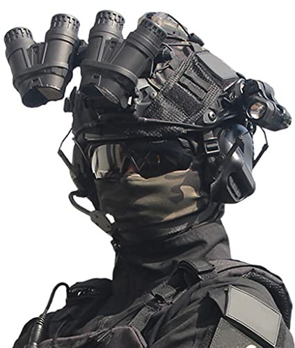Labzaa Casque de Paintball Rapide, avec Casque Anti-Bruit Militaire, Lunettes, Lampe de signalisation, Torches, Support métallique NVG et modèles NVG pour Le tir Airsoft et la Chasse BBS F