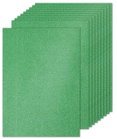 PATIKIL 10 Blätter Grünes Glitzer Kartonpapier Bastelpapier, A4 250gsm Rechteckiges Premium Glitzerpapier für Scrapbook Kartenherstellung DIY Kunstprojekte Hochzeitsfeier